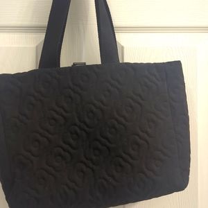 Black quilted canvas tote